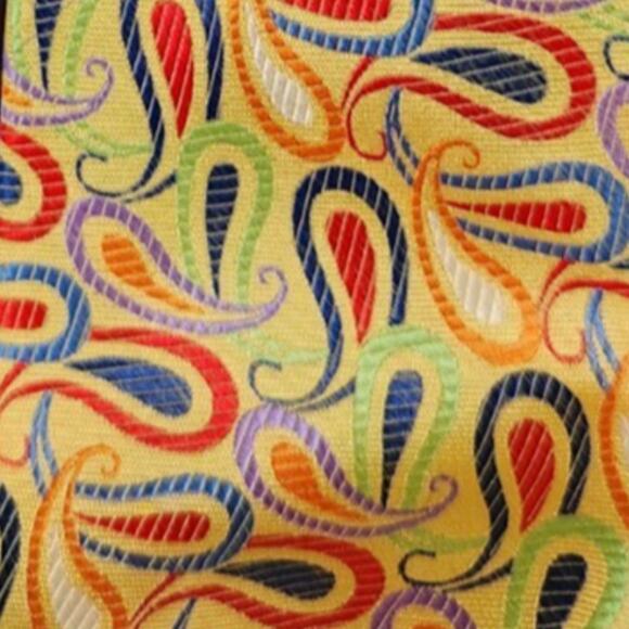 Shirts Ties N Links $70 Rainbow Paisley Silk Tie Maximalist Hand Sewn Made in US - Picture 1 of 8